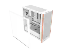 Front. Thermaltake - Thermaltake S370 WS Computer Case - White - Wood - 4 x 120mm Fan(s) Installed - Mini ITX, Micro ATX, ATX, EATX - Wood.