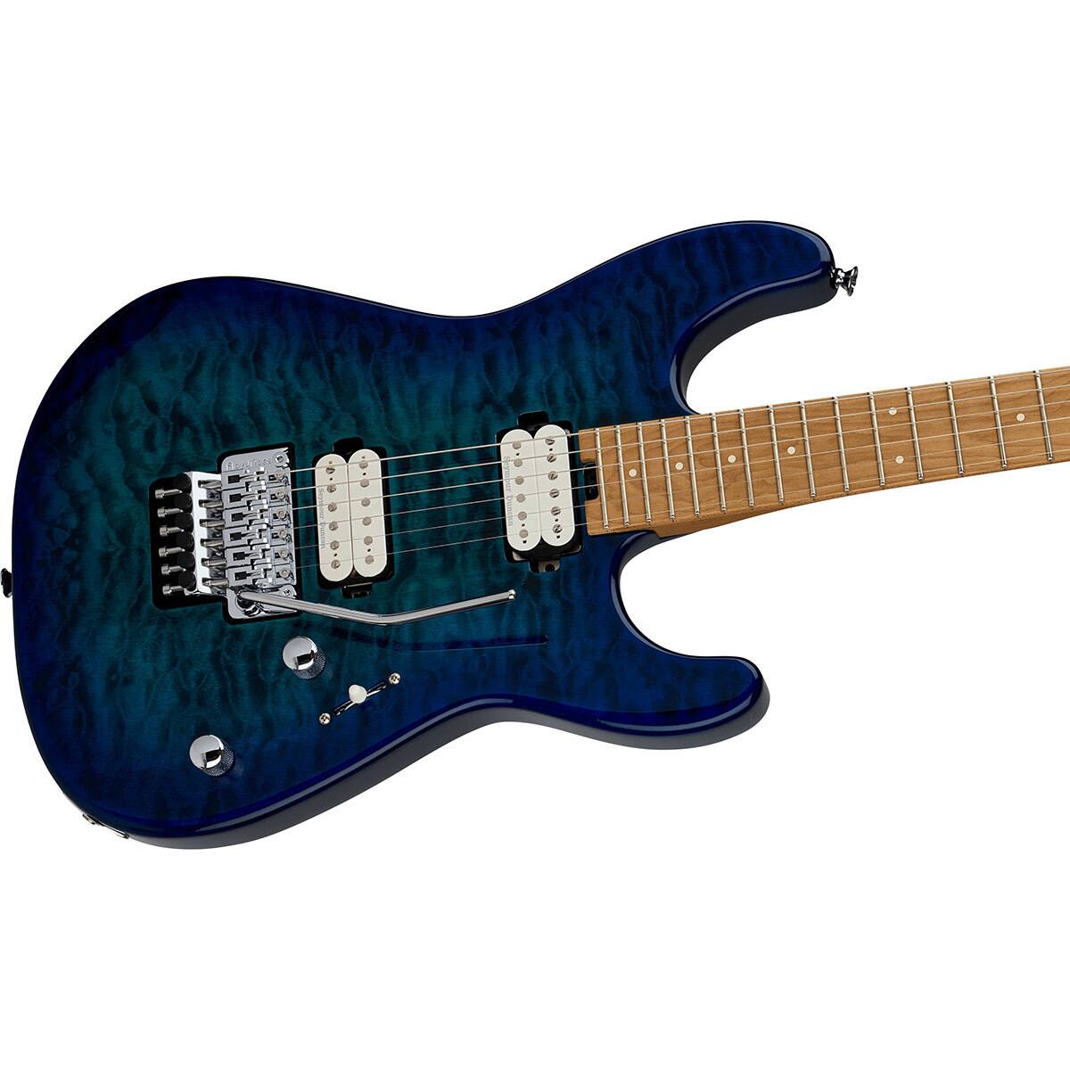 Alt View 3. Charvel - Charvel Pro-Mod Plus Series San Dimas Style 1 HH FR CM Electric Guitar, Chlorine Burst.