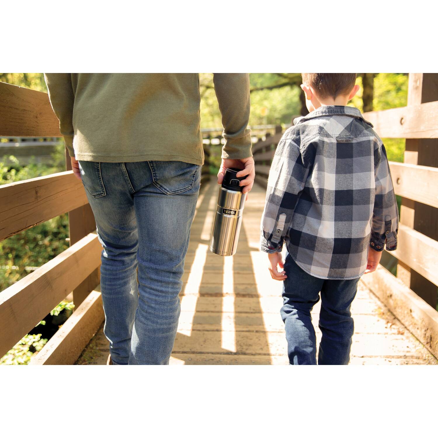 Alt View 7. Thermos - Thermos 24 oz. Stainless King Vacuum Insulated Water Bottle - Matte Silver - Silver.