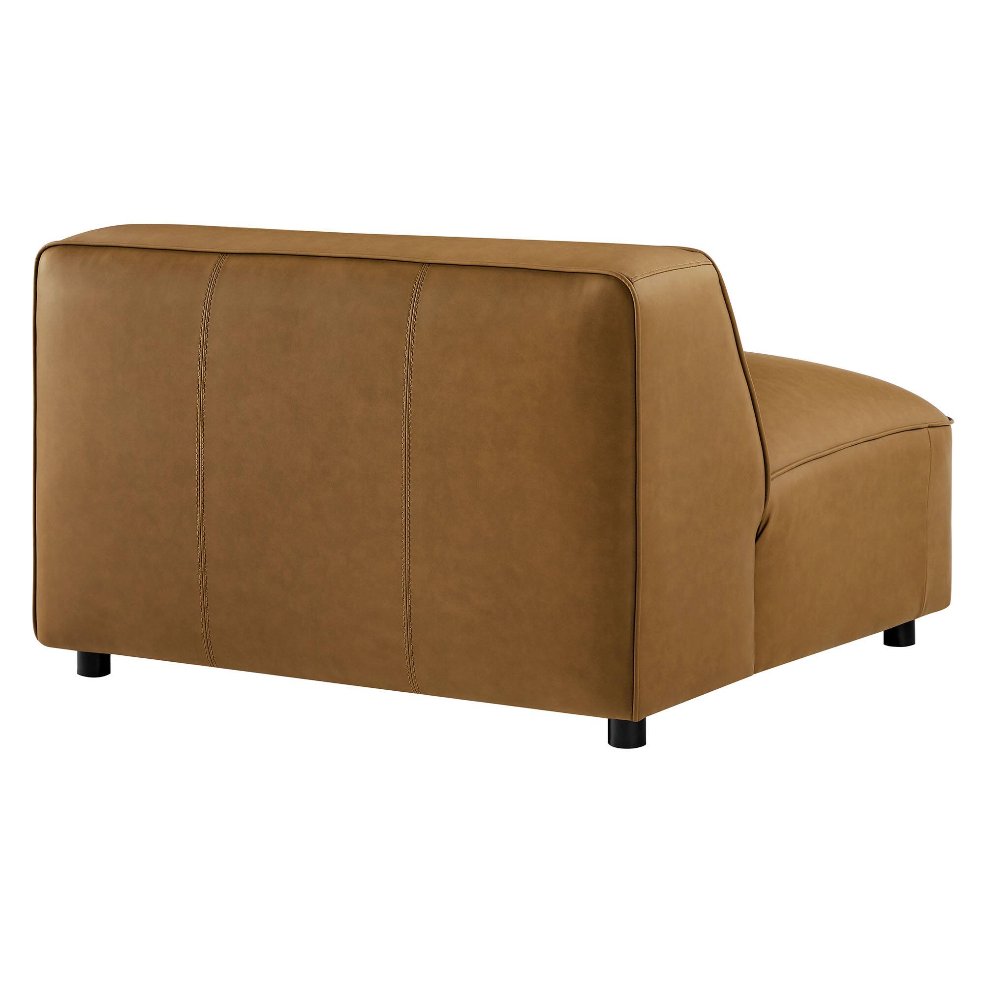 Alt View 4. Modway - Auren Upholstered Vegan Leather Modular Armless Chair by Modway - Camel.