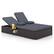 Front. Costway - Costway Outdoor Patio Daybed PE Wicker Double Chaise Lounge with Adjustable Backrests - Gray,Mix Brown.