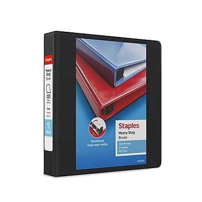 "Staples - Heavy Duty 1 1/2"" 3-Ring View Binder, D-Ring - Black" price history on PriceWatchPro