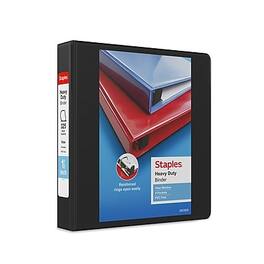 Staples - Heavy Duty 1 1/2" 3-Ring View Binder, D-Ring - Black