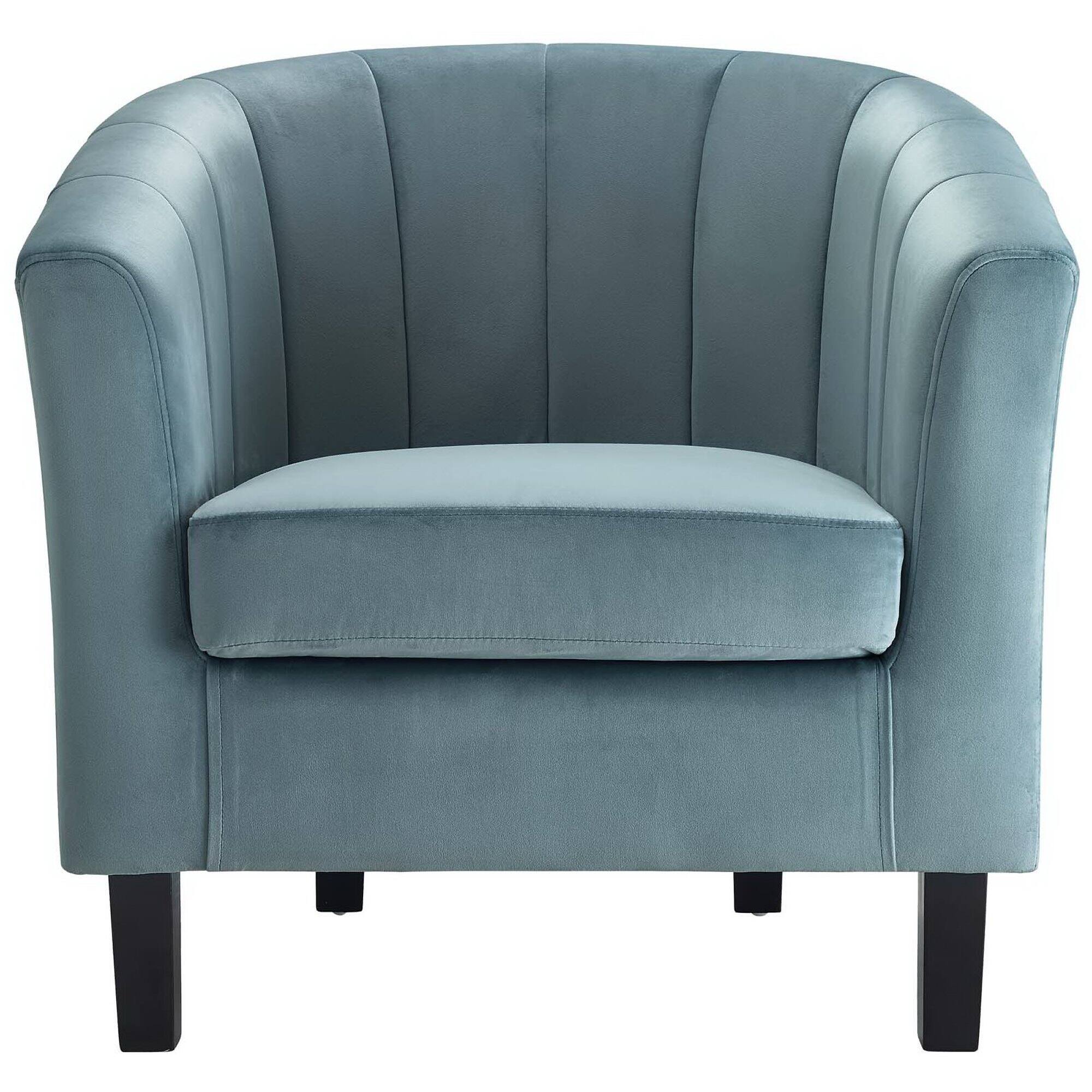 Left. Modway - Prospect Channel Tufted Performance Velvet Armchair by Modway - Blue.