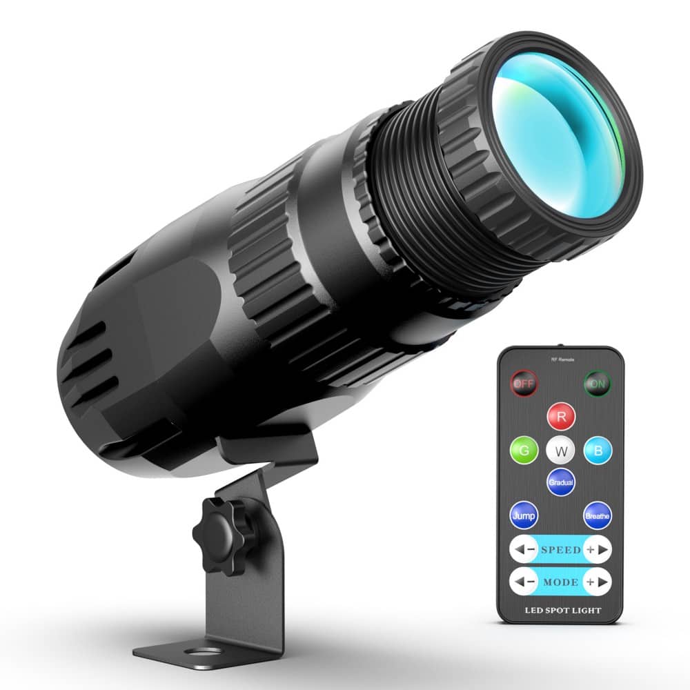 UKing - 10W LED Mini Spotlight With Remote,Manual Focus,Jump,Gradual And Pulse Modes for DJ Disco Party Bar Club Show Wedding
