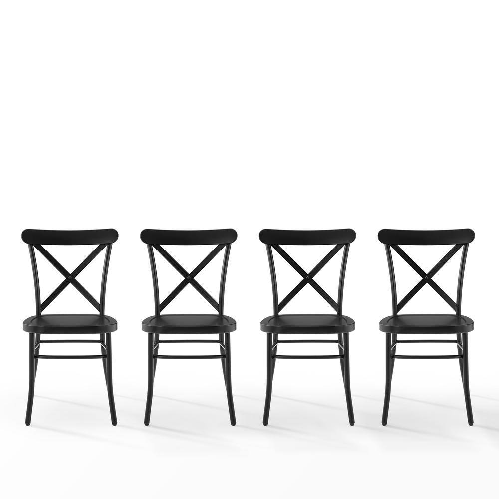 Alt View 2. Crosley Furniture - Camille 4-Piece Metal Dining Chair Set - Black.