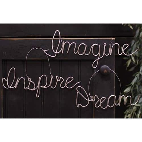 BreeBe - *Inspire Imagine Dream Script Metal Ornament 3 asstd - Silver