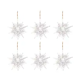 Dexmalle - Dexmalle-Christmas Tree Decorative Iron Snowflake Hanger,Set of 6 - White