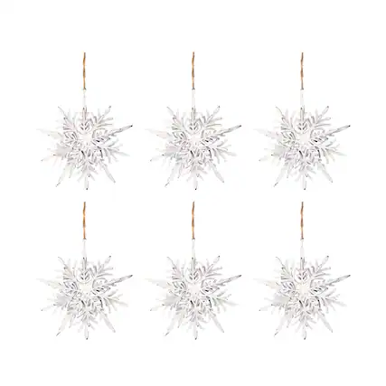 Front. Dexmalle - Dexmalle-Christmas Tree Decorative Iron Snowflake Hanger,Set of 6-White - White.