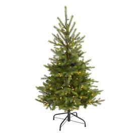 BreeBe - 4’ North Carolina Spruce Xmas Tree w/100 LEDs & 207 Tips - Green