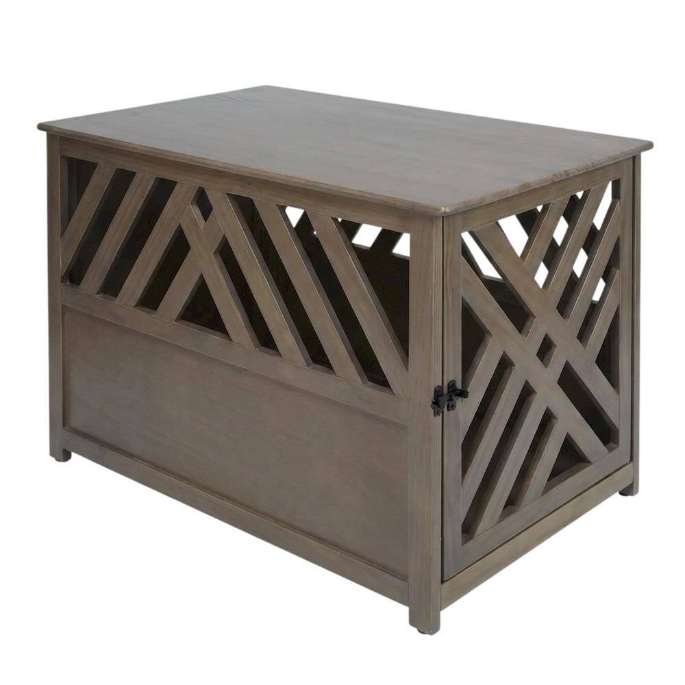 Left. FurniFact - Wooden End Table with Sturdy Construction and Classic Design - Gray.
