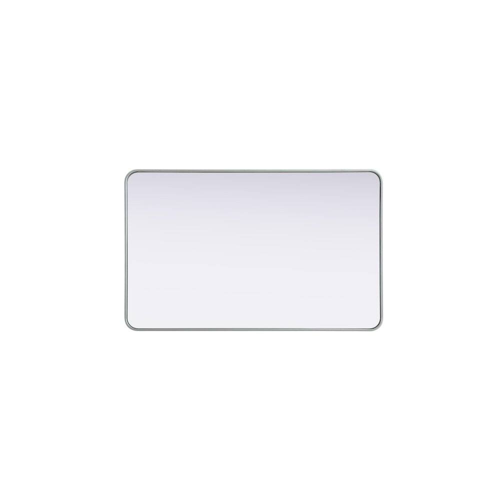 Alt View 4. Elegant Decor - Contour Metal Rectangle Mirror 30x48 in Silver - Silver.