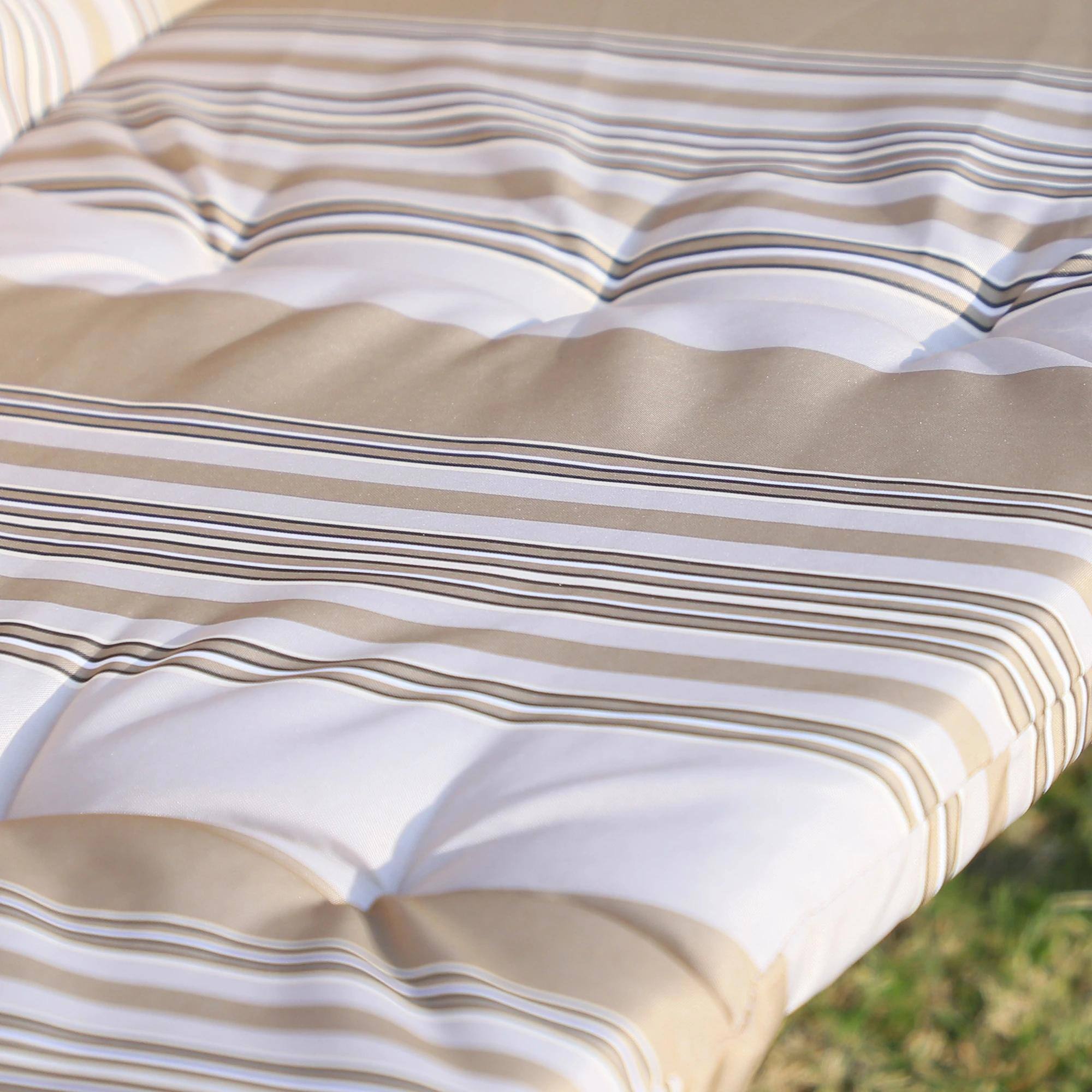 Angle. Resenkos - Resenkos 3-Seat Swing Set, Outdoor Canopy Glider With Removable Pads, Adjustable Sunshade, Carbonized Color.