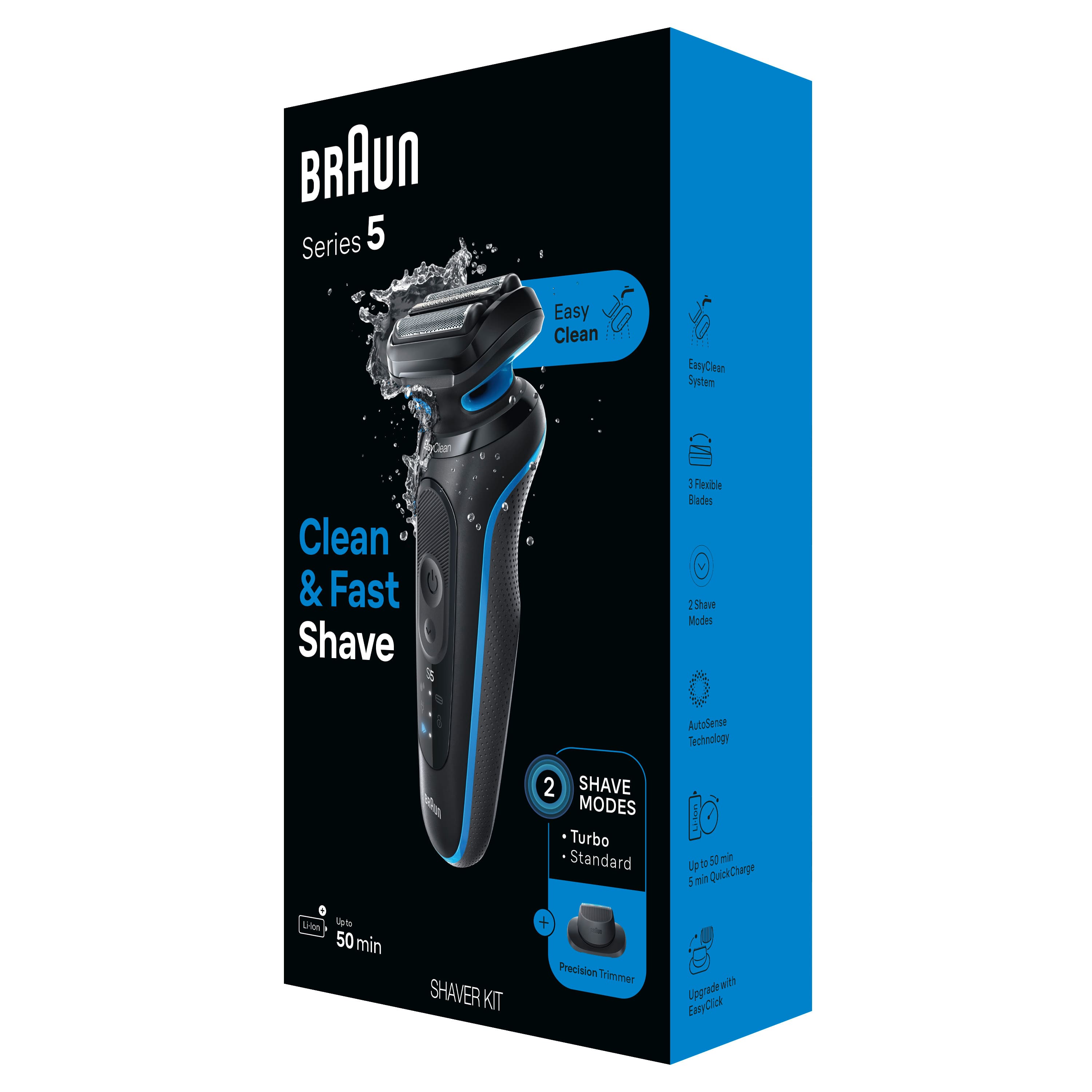 Alt View 13. Braun - Series 5 Wet/Dry Electric Shaver - Blue.
