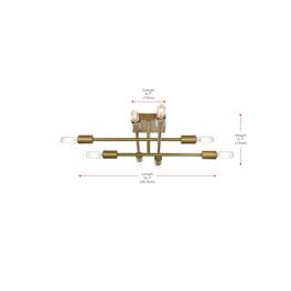 Living District - Script 19 Inch Flush Mount Ceiling Light - Satin Gold