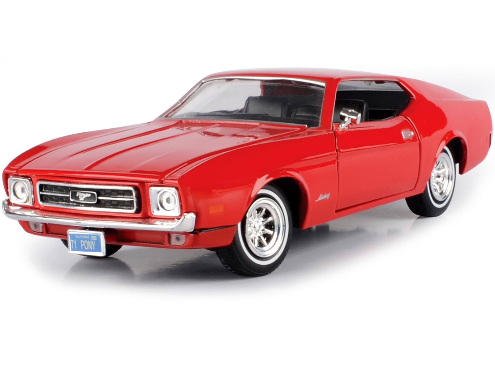 Alt View 3. Motormax - 1971 Ford Mustang Sportsroof Red 1/24 Diecast Model Car by Motormax.