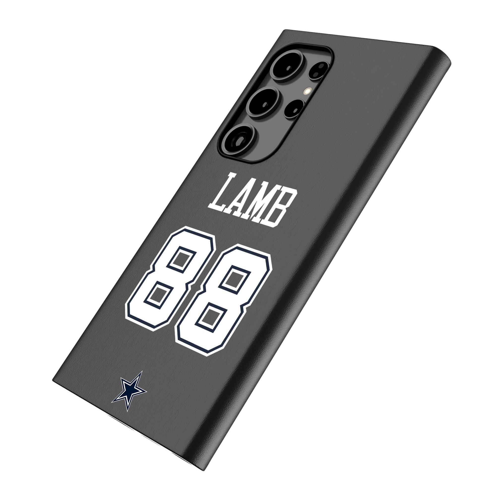 Alt View 1. Keyscaper - CeeDee Lamb Black Dallas Cowboys Galaxy Magnetic Bump Case - S25 Ultra - Black.