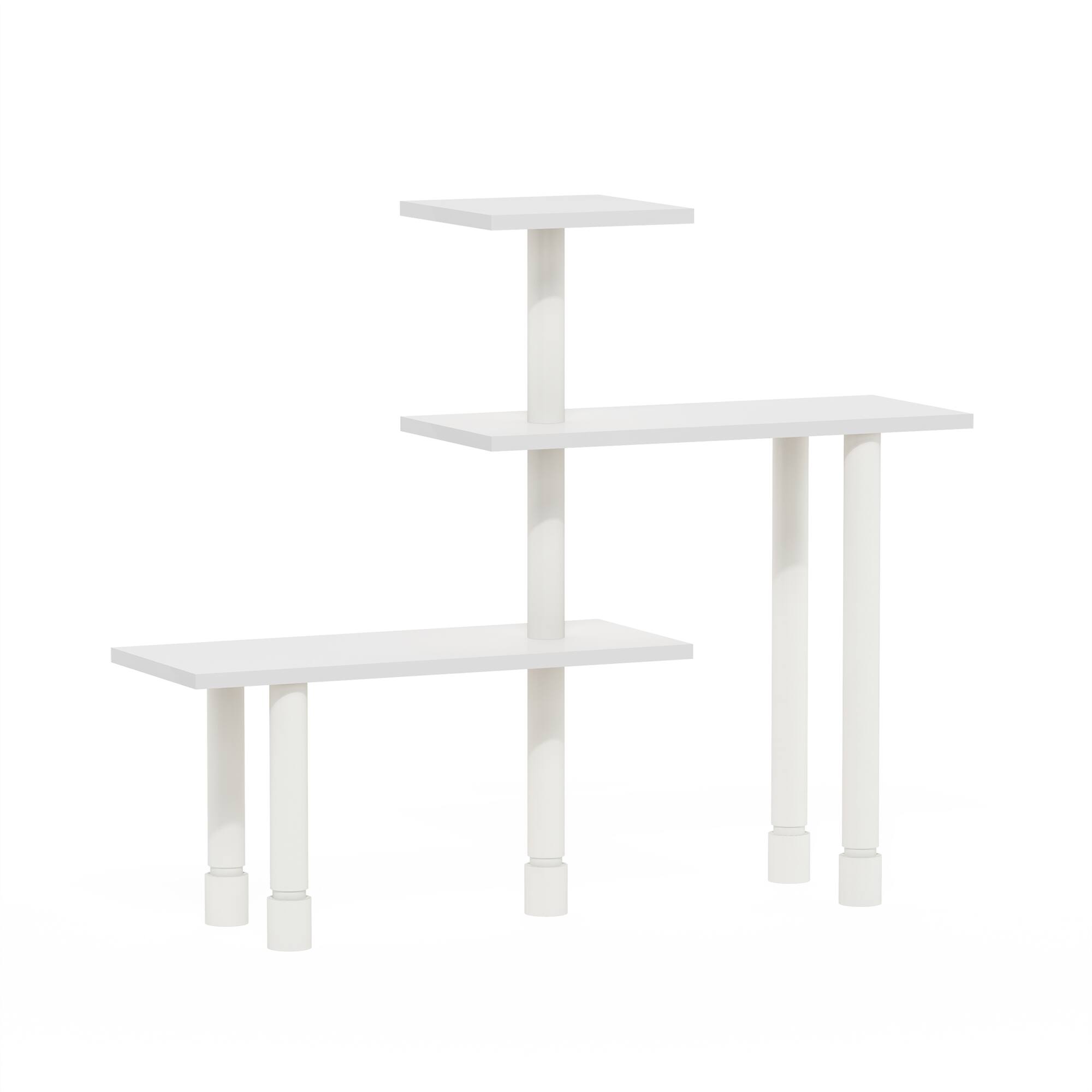 Alt View 2. Furinno - Turn-N-Tube 3-Tier Multipurpose Corner Countertop Organizer Shelf - White/White.