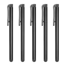 Front. Unique Bargains - 5pcs 7mm Stylus Touch Resistive Screen Pens Universal Resistance Pen for Phone Car Navigation GPS POS - Black.