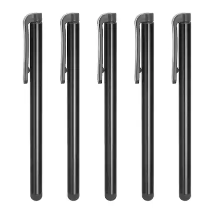 Front. Unique Bargains - 5pcs 7mm Stylus Touch Resistive Screen Pens Universal Resistance Pen for Phone Car Navigation GPS POS - Black.