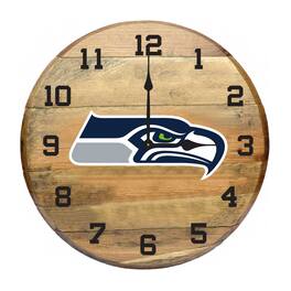 Imperial - Seattle Seahawks Oak Barrel Clock - Multicolor