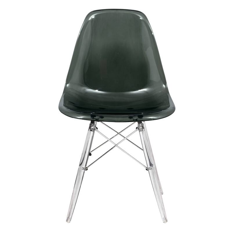 Alt View 4. LeisureMod - Dover Modern Acrylic Accent Side Chair with Eifel Design Legs for Dining Room, Kitchen and Home Office - Transparent Black.