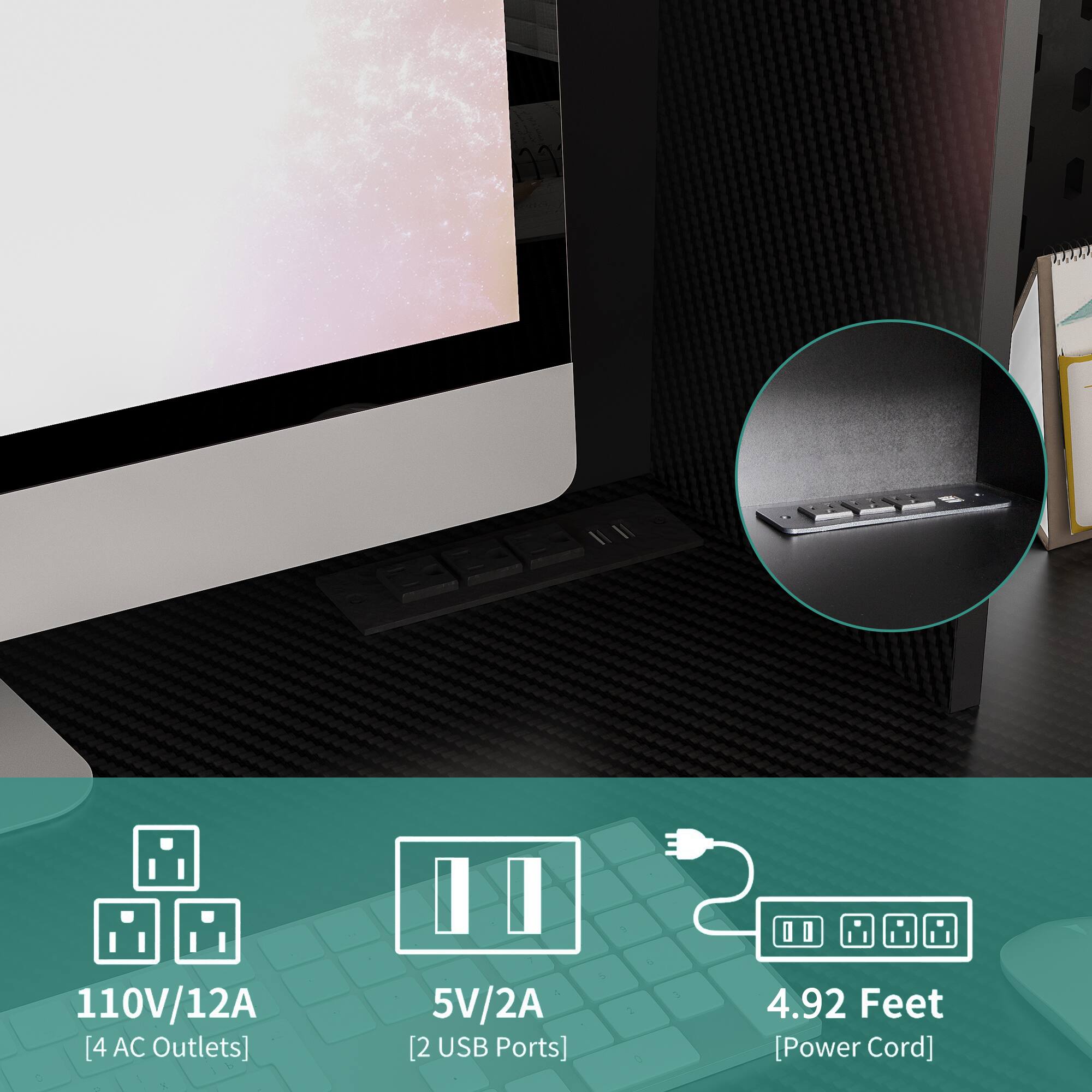 110V/12A [4 AC Outlets]  
5V/2A [2 USB Ports]  
4.92 Feet [Power Cord]