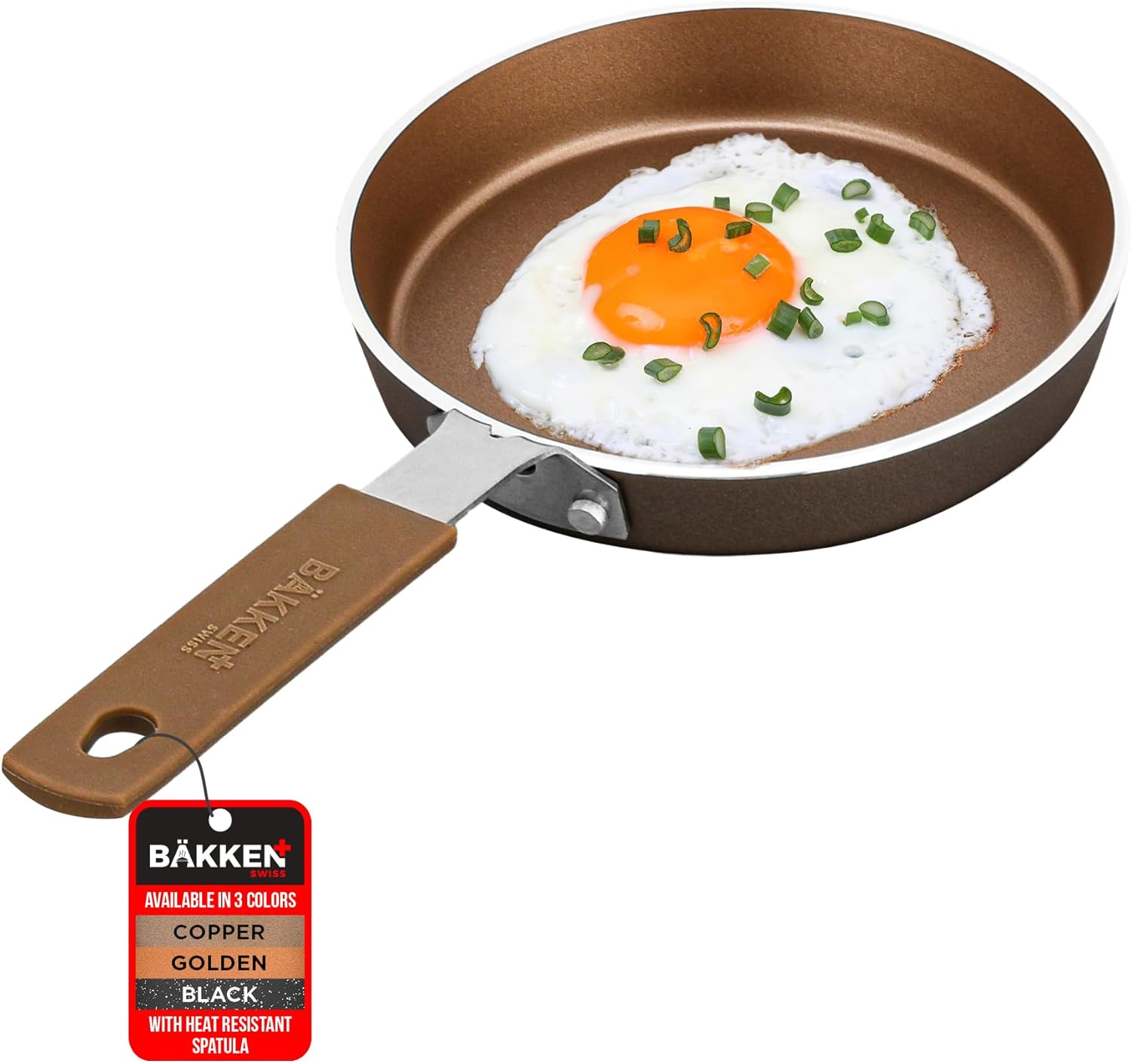 SWISS BAKKEN BAKKEN CRIWE AVAILABLE IN 3 COLORS COPPER GOLDEN BLACK WITH HEAT RESISTANT SPATULA