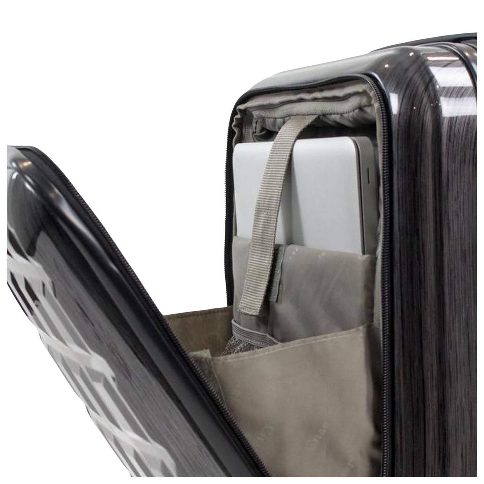 Alt View 1. World Traveler - 20-Inch Polycarbonate Carry-On Spinner with 14" Laptop Pocket, TSA Lock, and 8-Wheel System - Grey.