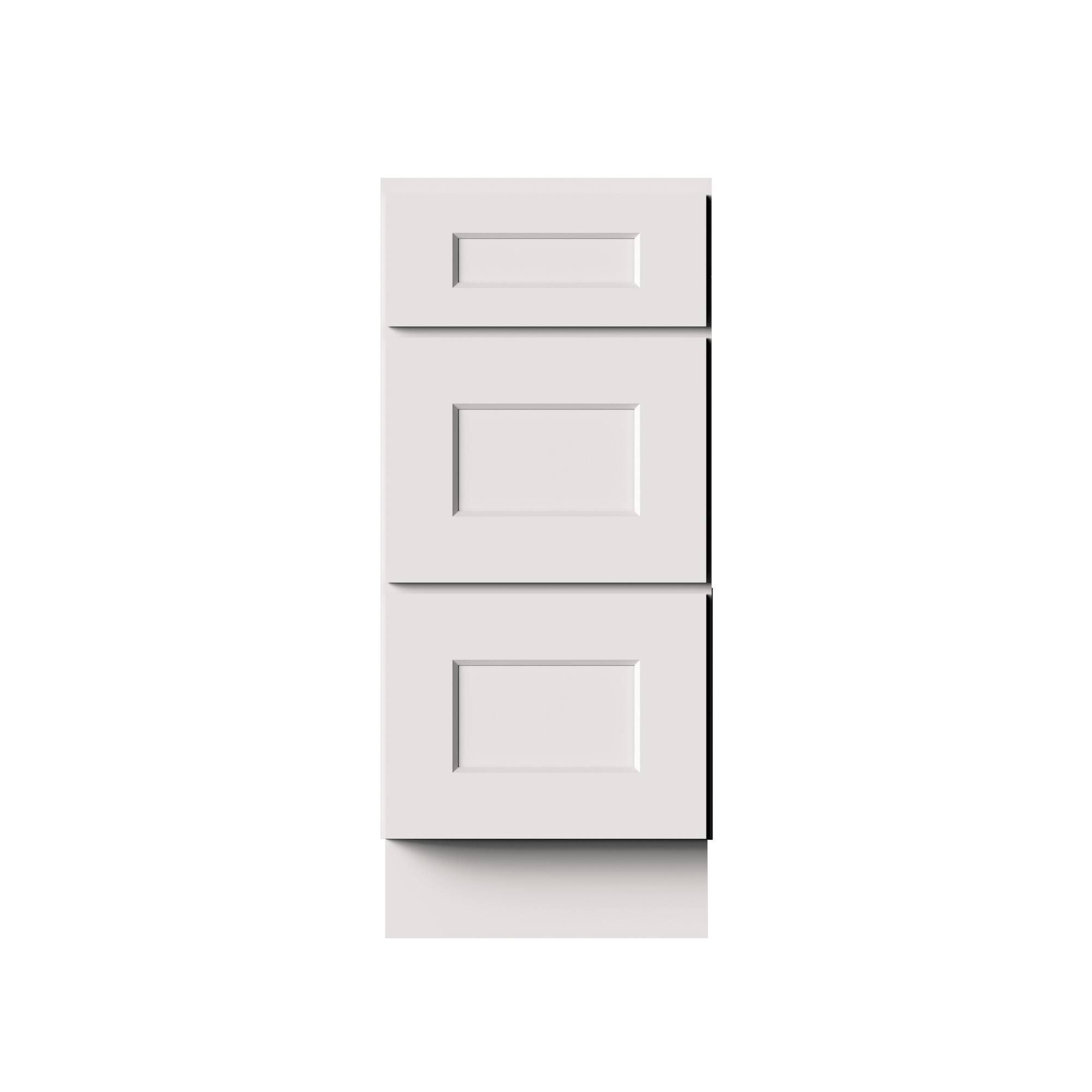 Alt View 1. Boyel Living - 15-in W x 34.5-in H x 24-in D Shaker RTA Kitchen 3-Drawer Base Cabinet with Soft-Close Drawers - White Shaker.
