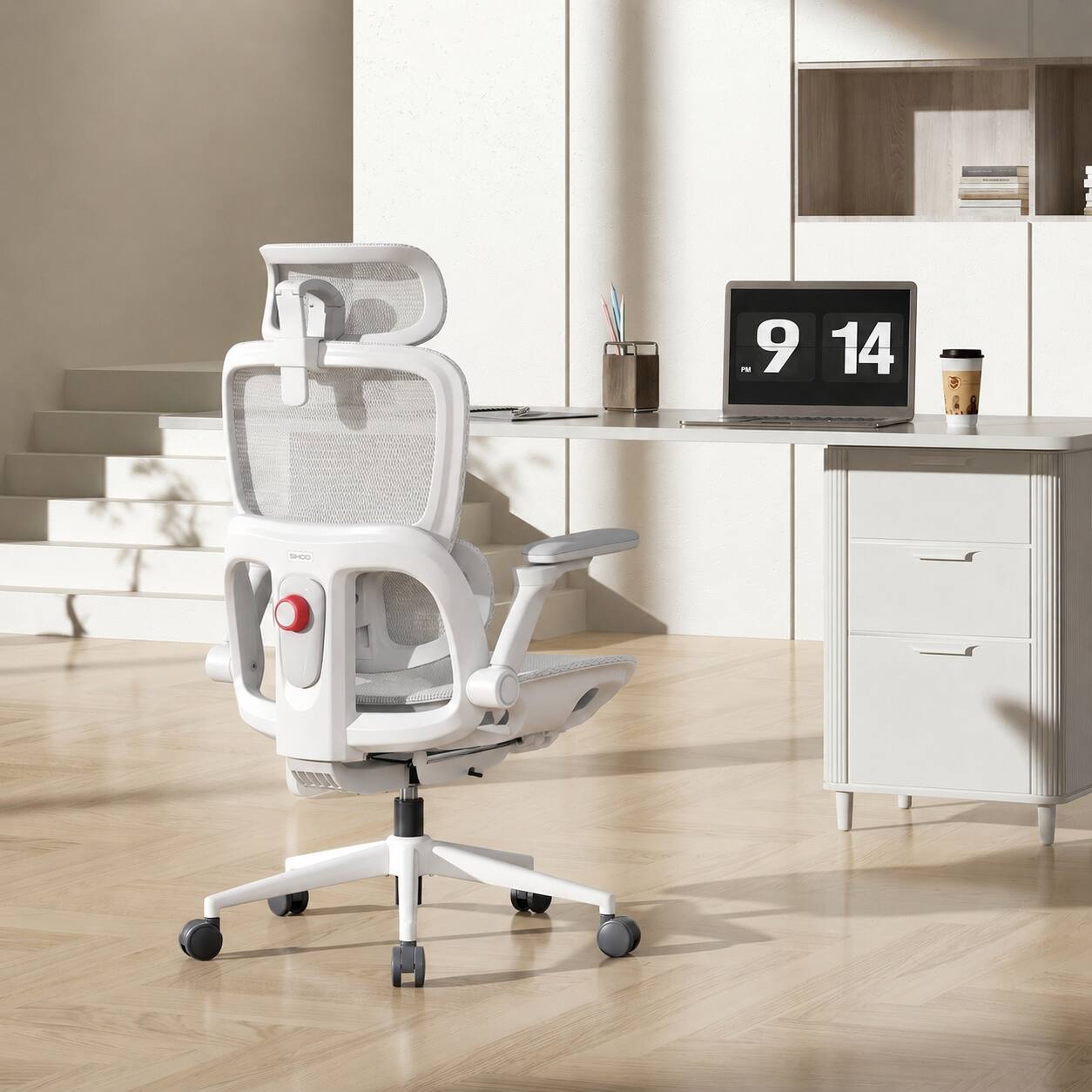 Alt View 9. SIHOO - B300 Pro Ergonomic Mesh Chair, 6D Armrest, 3D Headrest Office Chair for Adult, Seat Depth, Home & Gaming,  330lbs - Gray.
