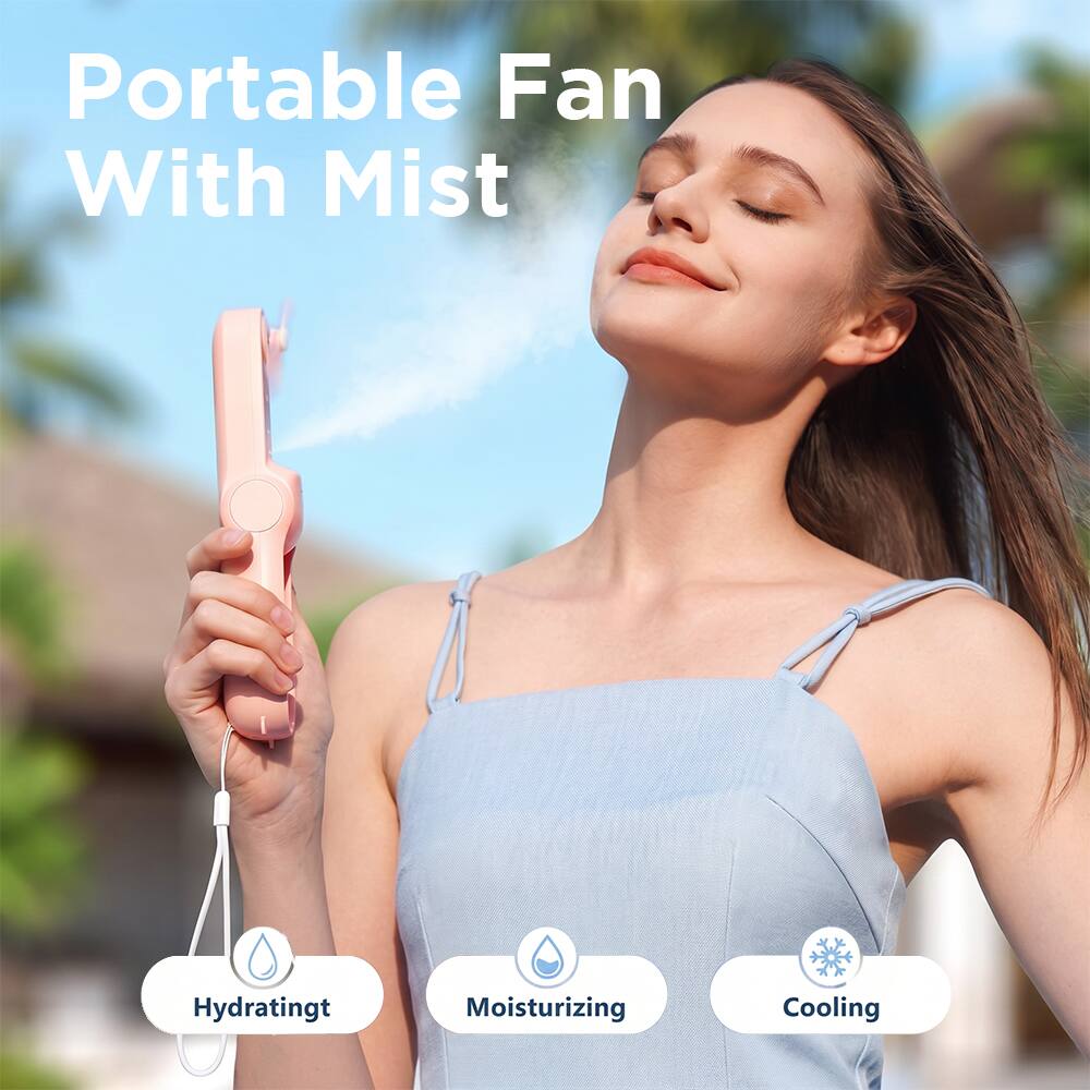 Portable Fan With Mist  
Hydrating  
Moisturizing  
Cooling