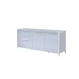 Best Quality Furniture - High Gloss cabinet stand with stainless steel handle - Gray