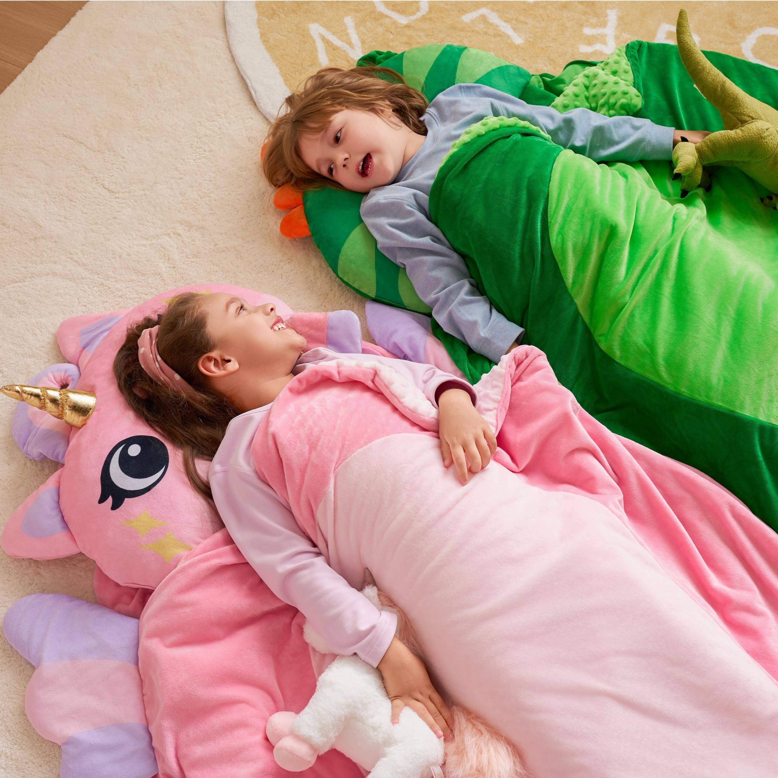 Alt View 7. Skar Audio - Sleeping Bag 4 5 6 Year Old Girl Gifts Nap Mat With Pillow & Blanket - Green Dinosaur.