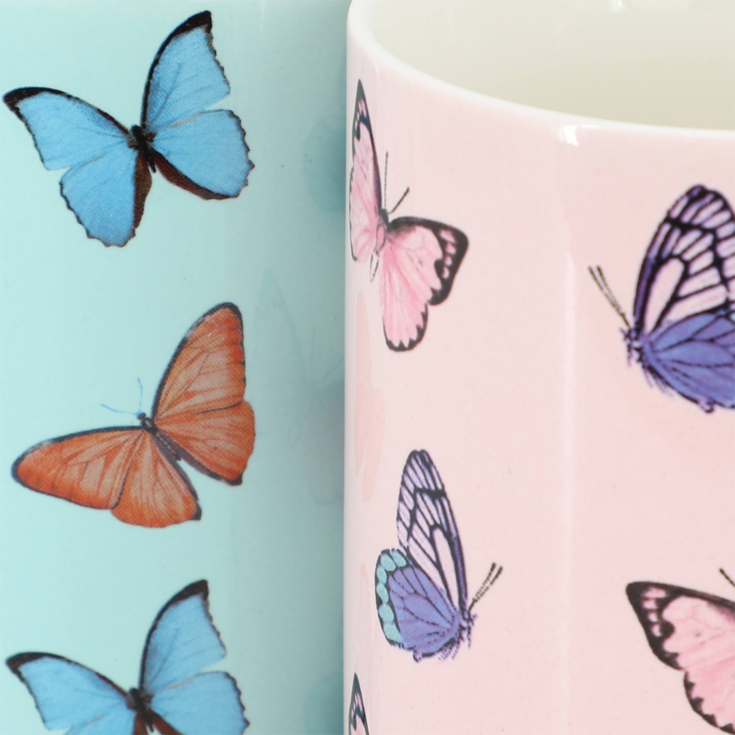 Alt View 3. Gibson - Gibson Home Butterfly Pop 4 Piece 18 Ounce Stoneware Mug Set in Assorted Colors - Assorted.
