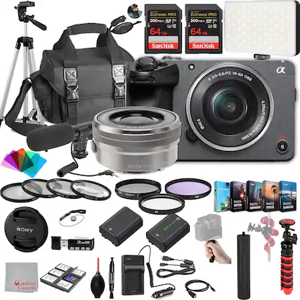 SanDisk Extreme PRO 200 MB/s 64 GB
SanDisk Extreme PRO 200 MB/s 64 GB
Sony α Camera
E 3.5-5.6/PZ 16-50 OSS
Cardinal Camera
Photo Editor
Photo Manager
Photo Focus
Photo Denoise
UV Filter
Tripod
Microphone
Lighting
Battery Charger
Memory Cards
Cables