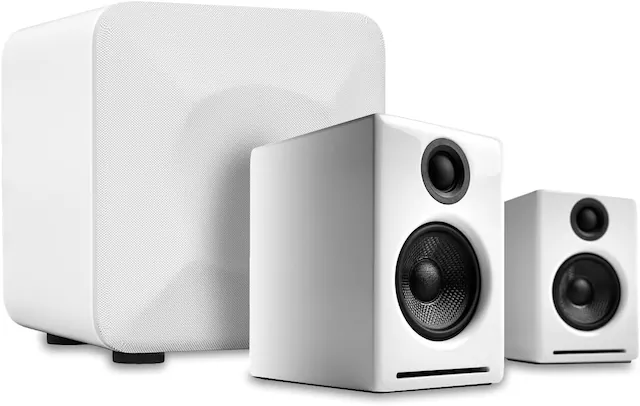 Front. Audioengine - A2+ Next Gen Home Music System & S6 White Powered Subwoofer - White.