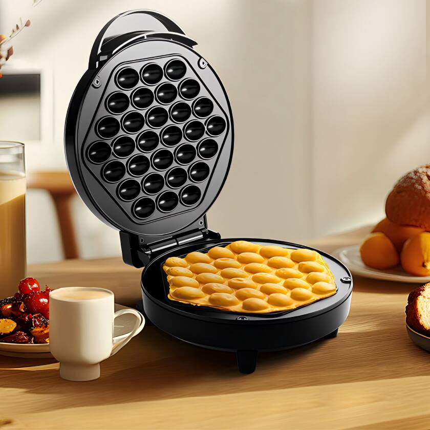 Alt View 8. KEINVE - Bubble Waffle Maker - 1000W Electric Non stick Egg Waffler Iron Griddle w/Ready Indicator Light - Black.