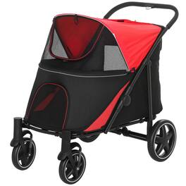 Pawhut - Stroller for Large Medium Small Dogs up to 66 Lbs. 23.5" in Body Length