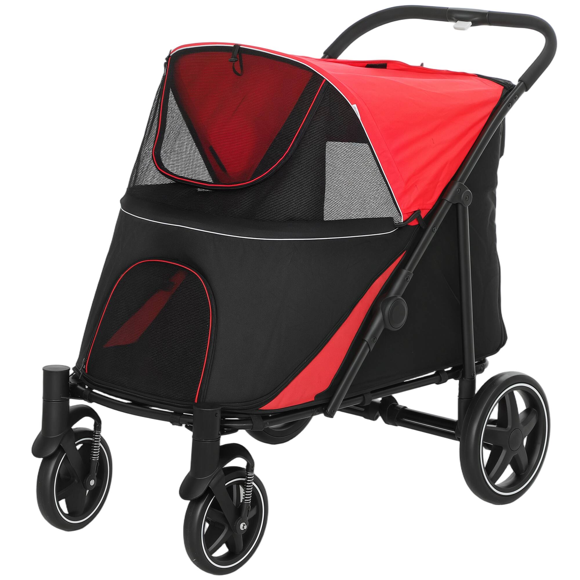 Front. Pawhut - Stroller for Large Medium Small Dogs up to 66 Lbs. 23.5" in Body Length.