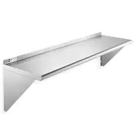 KUTLER - Stainless Steel Shelf - NSF Commercial Kitchen Wall Shelving - Silver