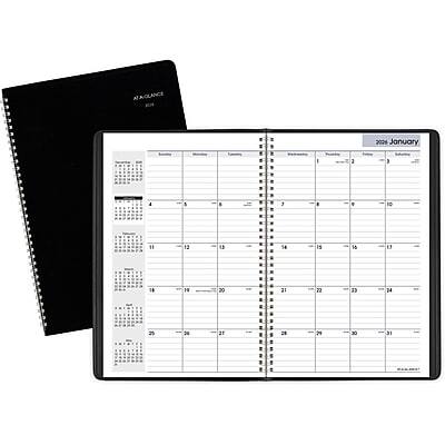 AT-A-GLANCE - 2026 DayMinder 8" x 12" Monthly Planner, Faux Leather Cover - Black