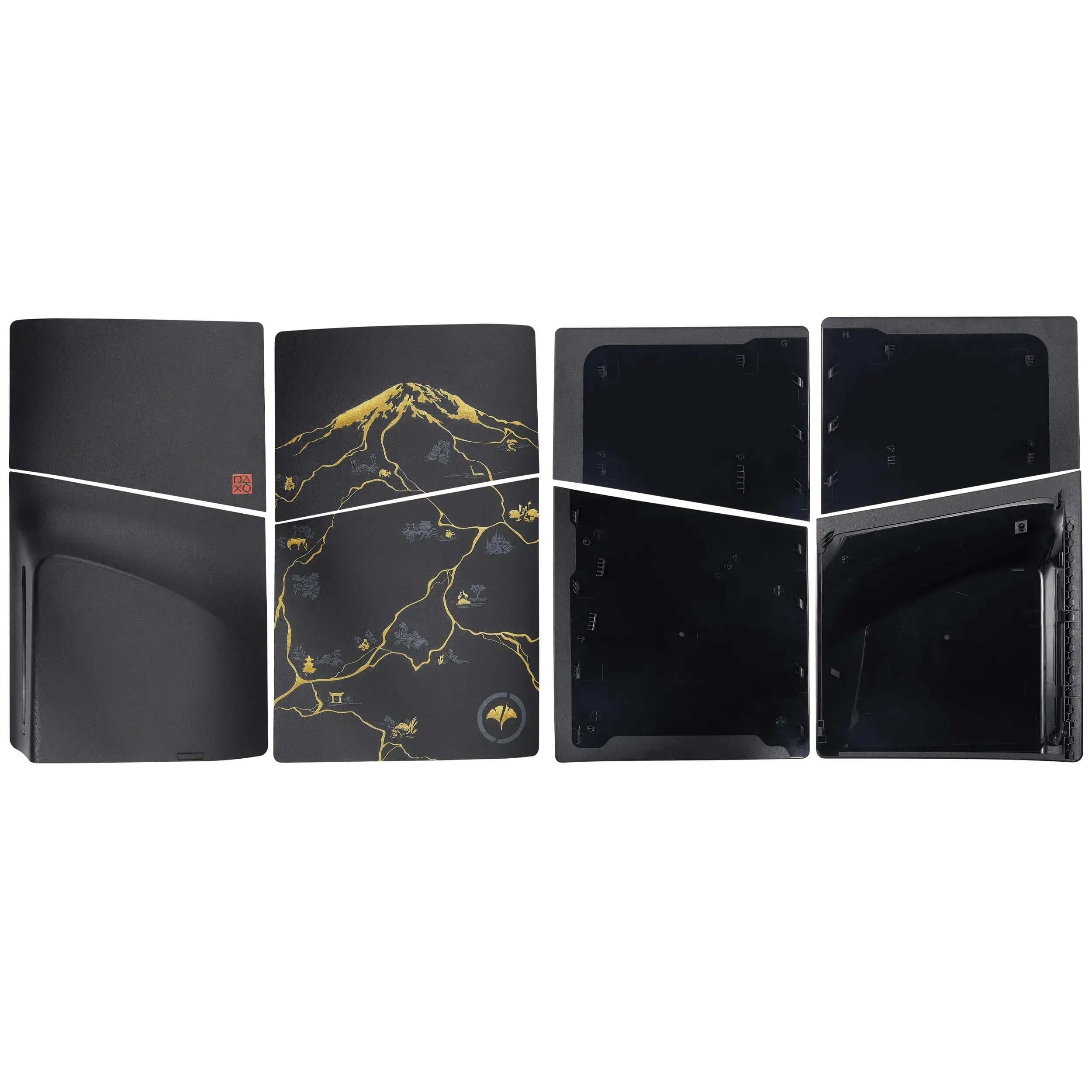 Alt View 3. MobileSentrix - Ghost of Yotei - Faceplate Covers (Top & Bottom) Replacement Compatible For PlayStation 5 Pro Disc Edition PS5 - Black - Black.