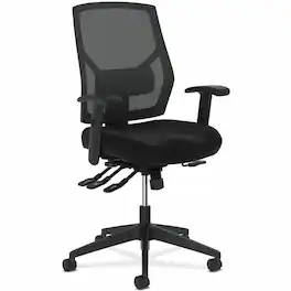 HON - Crio High-Back Chair - Fabric Seat - Mesh Back - Frame - 5-Star Base - 1 Each - Black
