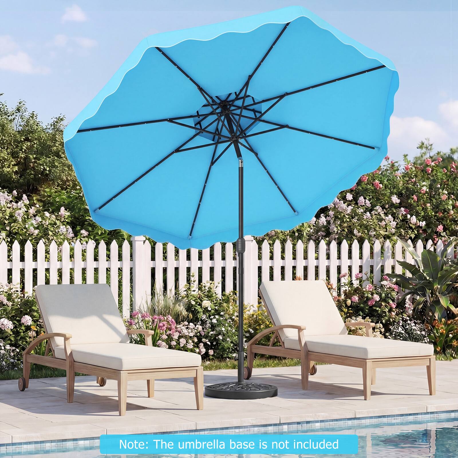 Note: The umbrella base is not included
