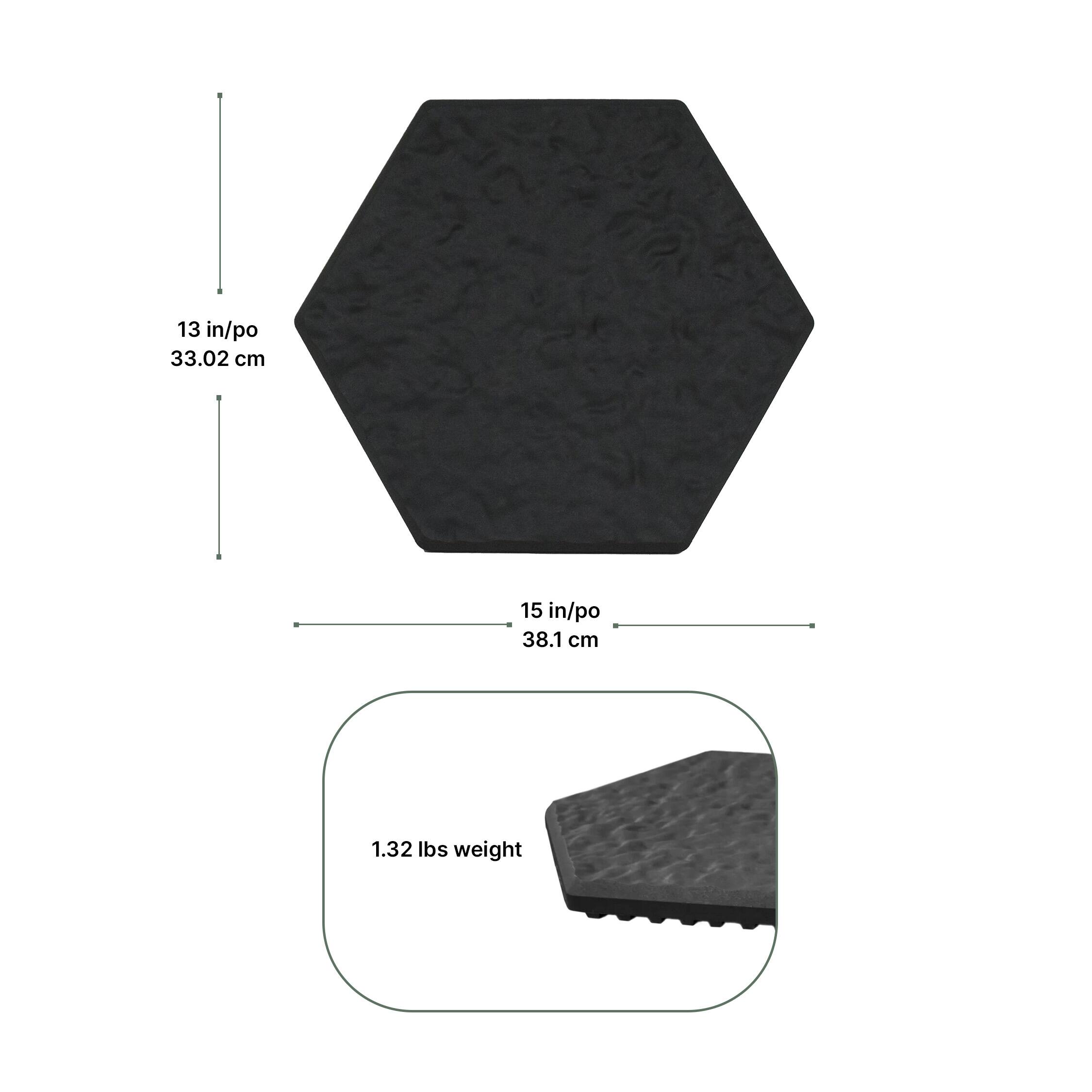 13 in/po 33.02 cm  
15 in/po 38.1 cm  
1.32 lbs weight