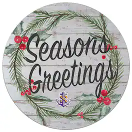 Jardine - LSU Shreveport Pilots 20'' x 20'' Season's Greetings Circle - White