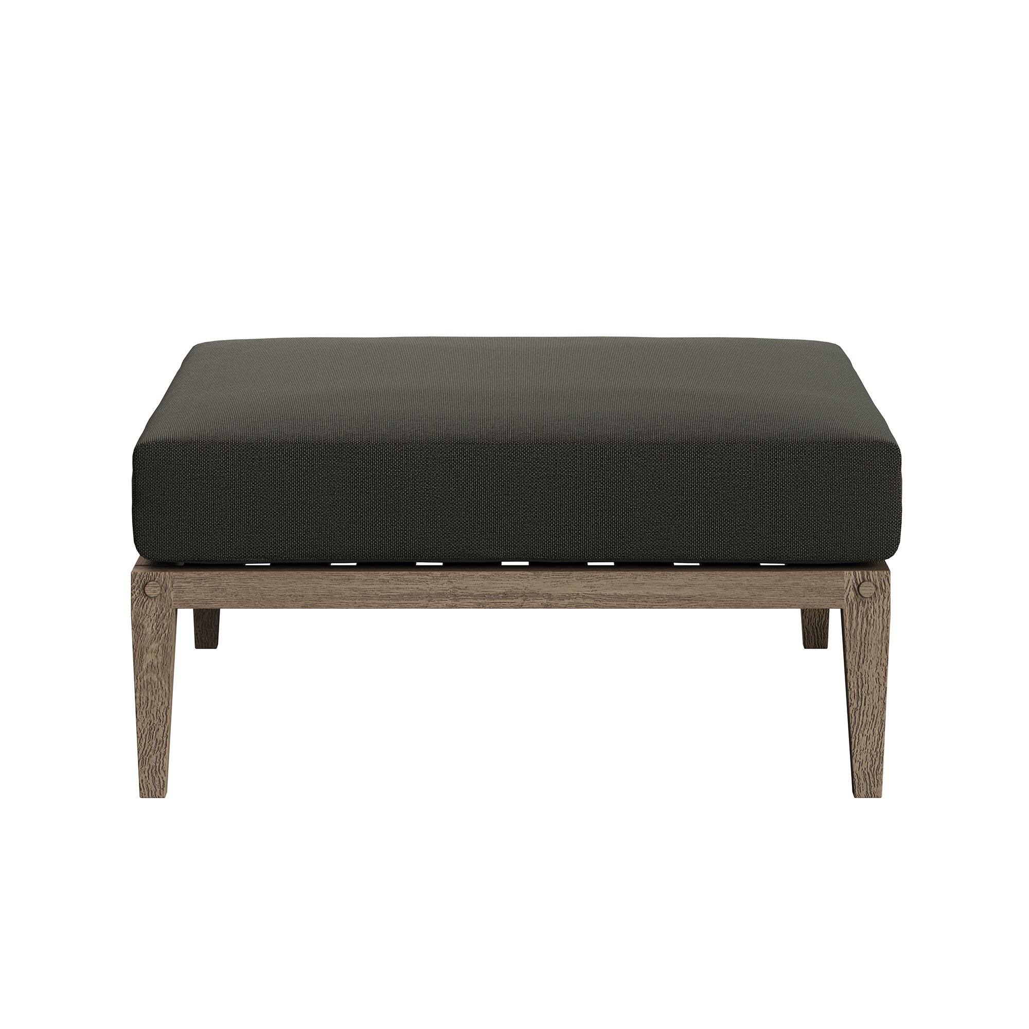 Alt View 2. Modway - Northlake Outdoor Teak Ottoman by Modway - Weathered Gray Flint.