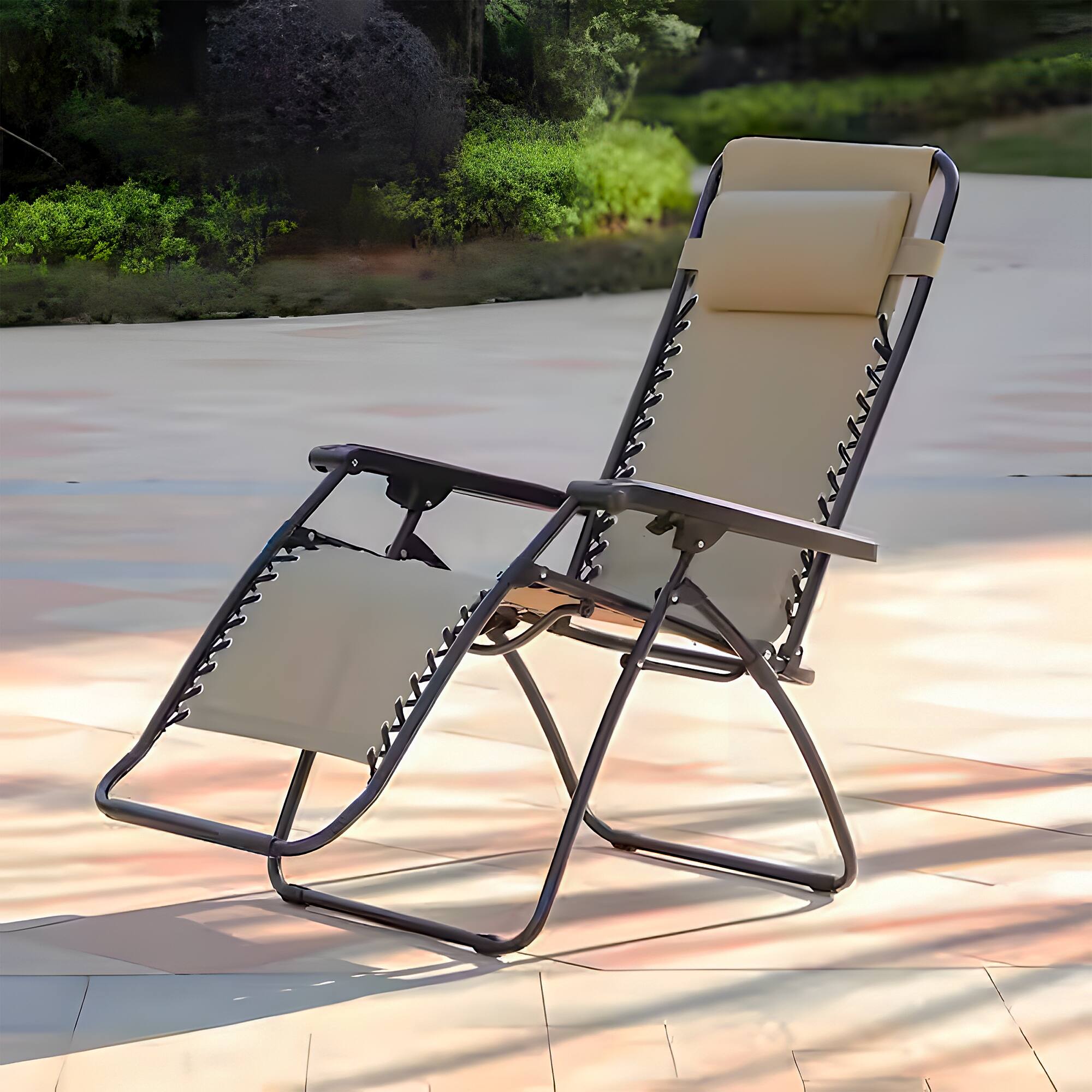 Alt View 2. Caravan Sports - Caravan Sports Zero Gravity Outdoor Folding Camping Patio Lounge Chair, Beige - Beige.