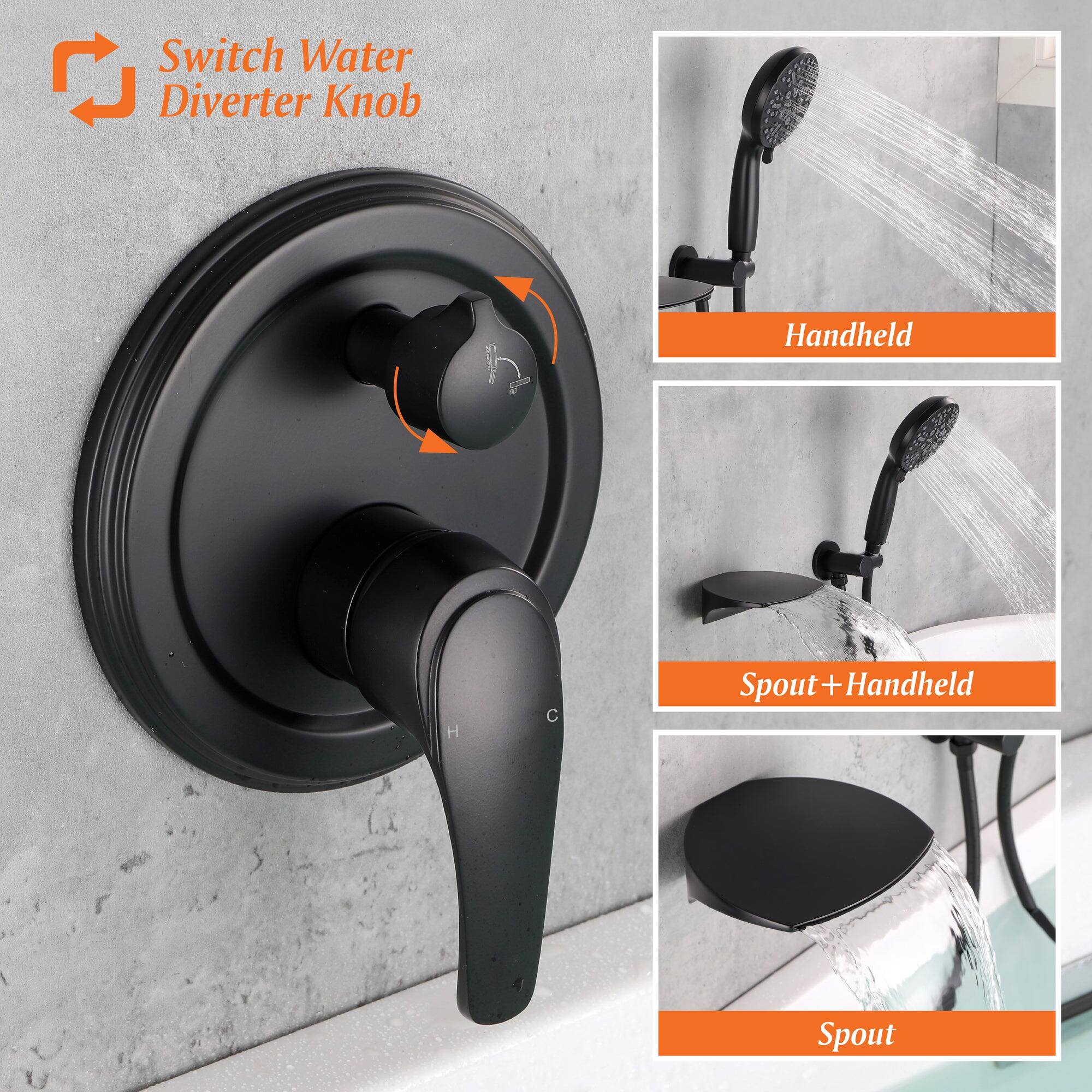 Switch Water Diverter Knob

- Handheld
- Spout + Handheld
- Spout